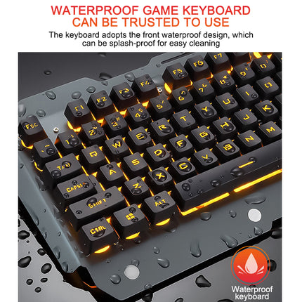 ErgonomicWired Gaming Keyboard with RGB Backlight Phone Holder - Hot&General Store