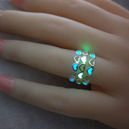 Luminous Heart Ring Glow-in-the-dark Adjustable Love Rings - Hot&General Store