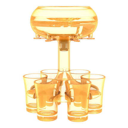 6-Shot Glass Dispenser Holder Wine Whisky Beer Dispenser Rack Bar Accessory Drinking Party Games Glass Dispenser - Hot&General Store