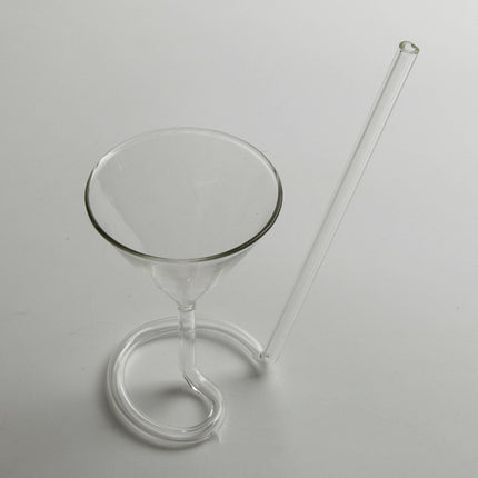 Spiral Cocktail Glass Revolving Martini Creative Long Tail Cocktail Straw Wine Glass For Bar Party Supply Barware - Hot&General Store