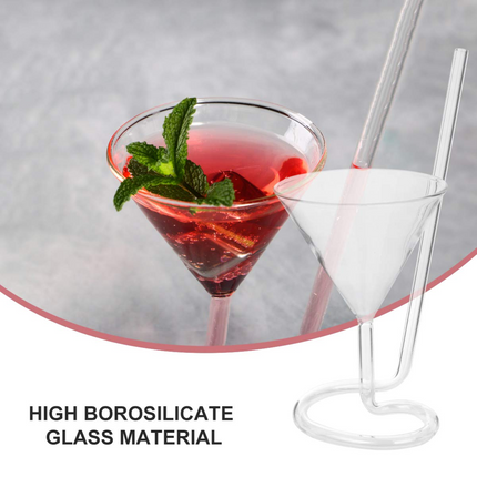 Spiral Cocktail Glass Revolving Martini Creative Long Tail Cocktail Straw Wine Glass For Bar Party Supply Barware - Hot&General Store