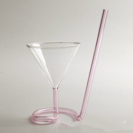 Spiral Cocktail Glass Revolving Martini Creative Long Tail Cocktail Straw Wine Glass For Bar Party Supply Barware - Hot&General Store