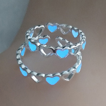 Luminous Heart Ring Glow-in-the-dark Adjustable Love Rings - Hot&General Store