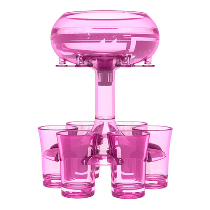 6-Shot Glass Dispenser Holder Wine Whisky Beer Dispenser Rack Bar Accessory Drinking Party Games Glass Dispenser - Hot&General Store